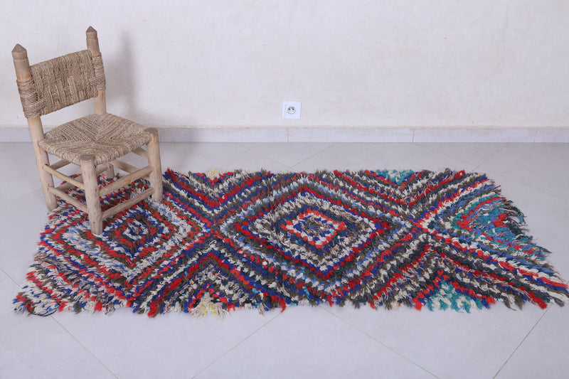 Vivid Moroccan Berber Rug - Handwoven 2.6 x 5.7 Feet