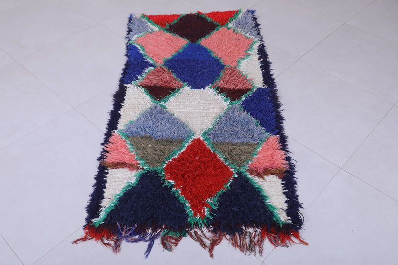 Moroccan Berber Rug with Geometric Patterns - 2.5 X 5.3 Feet