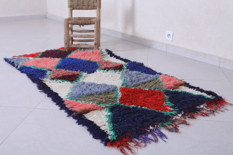 Moroccan Berber Rug with Geometric Patterns - 2.5 X 5.3 Feet