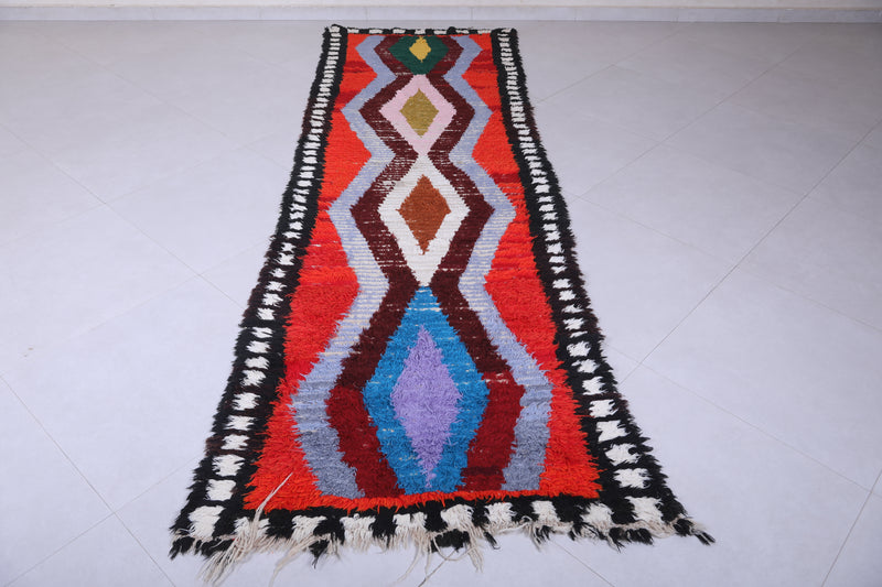 Vibrant Moroccan Berber Rug - 3.2 X 10.2 Feet