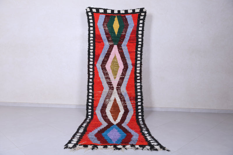 Vibrant Moroccan Berber Rug - 3.2 X 10.2 Feet