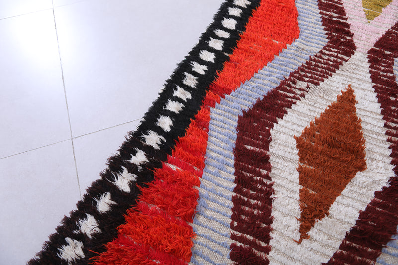 Vibrant Moroccan Berber Rug - 3.2 X 10.2 Feet