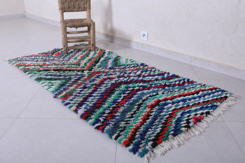 Vibrant Moroccan Berber Rug - 2.7ft x 5.8ft