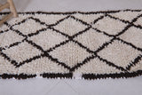 Black & White Diamond Shag Moroccan Rug - 2.4 x 5.8 Feet