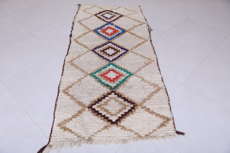 Moroccan berber rug 3.2 X 6.9 Feet - Boucherouite Rugs