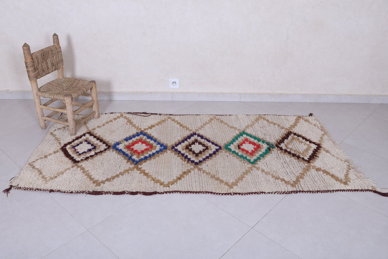 Moroccan berber rug 3.2 X 6.9 Feet - Boucherouite Rugs