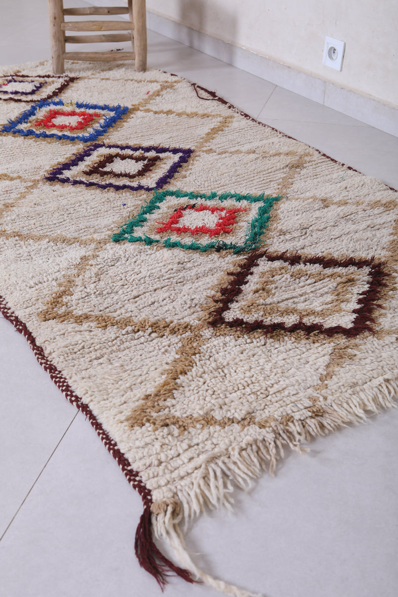 Moroccan berber rug 3.2 X 6.9 Feet - Boucherouite Rugs