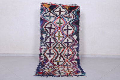 Moroccan berber rug 2.5 X 6.1 Feet - Boucherouite Rugs