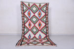 Vibrant Diamond Pattern Moroccan Berber Rug, 3.6 X 7.8 Feet