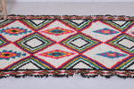 Vibrant Diamond Pattern Moroccan Berber Rug, 3.6 X 7.8 Feet