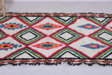 Vibrant Diamond Pattern Moroccan Berber Rug, 3.6 X 7.8 Feet