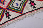 Vibrant Diamond Pattern Moroccan Berber Rug, 3.6 X 7.8 Feet