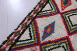 Vibrant Diamond Pattern Moroccan Berber Rug, 3.6 X 7.8 Feet