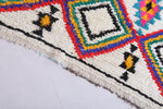 Vibrant Diamond Pattern Moroccan Berber Rug, 3.6 X 7.8 Feet