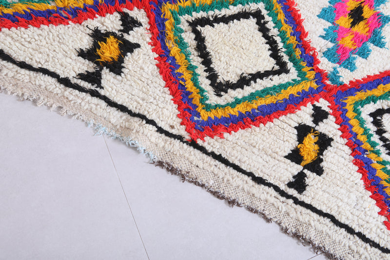 Vibrant Diamond Pattern Moroccan Berber Rug - 3.6 X 7.8 Feet