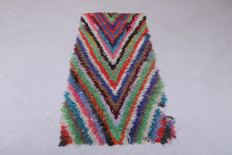 Vibrant Chevron Moroccan Berber Rug - 2.5 X 5.6 Feet