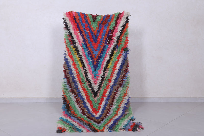 Vibrant Chevron Moroccan Berber Rug - 2.5 X 5.6 Feet