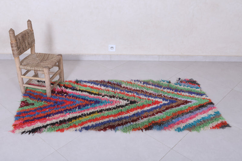 Vibrant Chevron Moroccan Berber Rug - 2.5 X 5.6 Feet