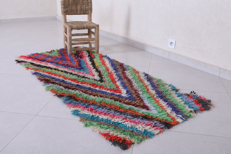 Vibrant Chevron Moroccan Berber Rug - 2.5 X 5.6 Feet