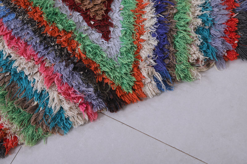 Vibrant Chevron Moroccan Berber Rug - 2.5 X 5.6 Feet