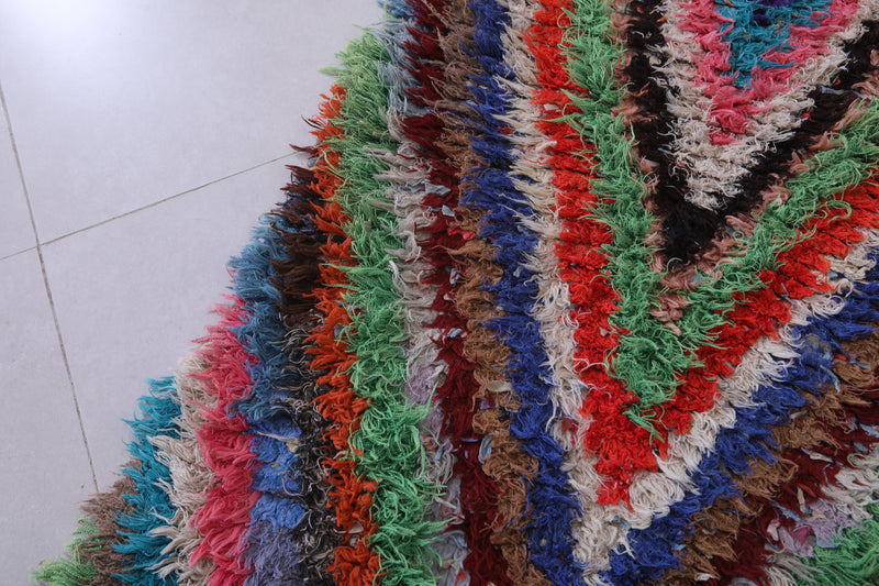 Vibrant Chevron Moroccan Berber Rug - 2.5 X 5.6 Feet