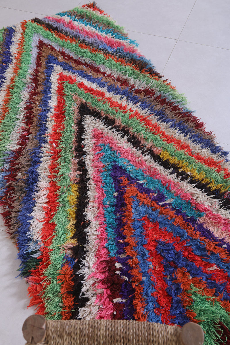 Vibrant Chevron Moroccan Berber Rug - 2.5 X 5.6 Feet