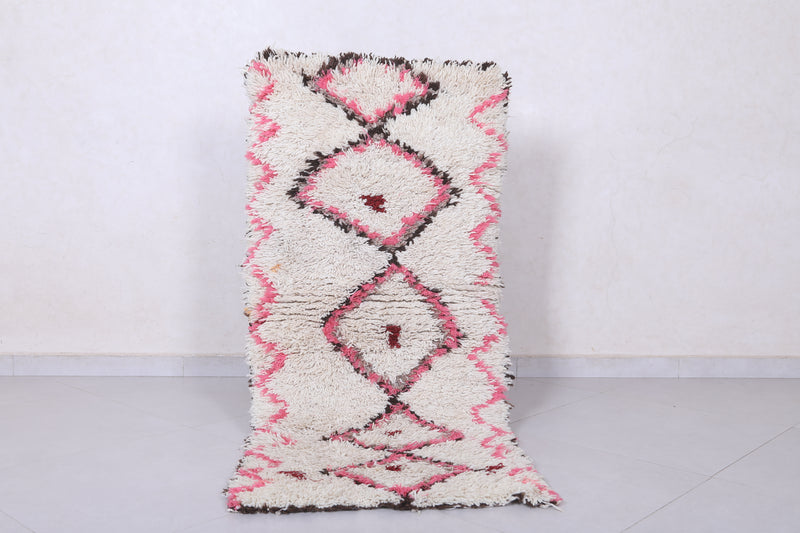 Moroccan Berber Rug - Pink Diamond Design 2.3ft x 4.9ft