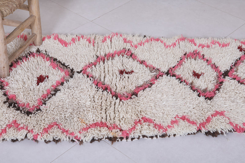 Moroccan Berber Rug - Pink Diamond Design 2.3ft x 4.9ft