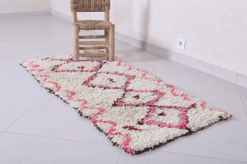 Moroccan Berber Rug - Pink Diamond Design 2.3ft x 4.9ft