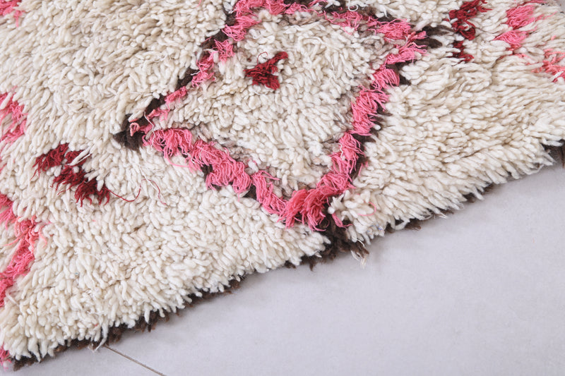 Moroccan Berber Rug - Pink Diamond Design 2.3ft x 4.9ft