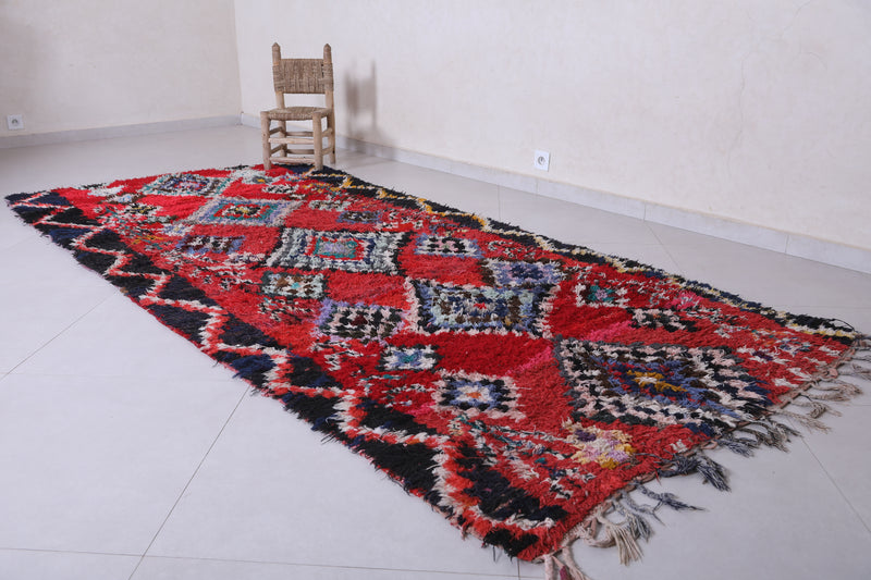 Moroccan berber rug 4.7 X 10.3 Feet - Boucherouite Rugs