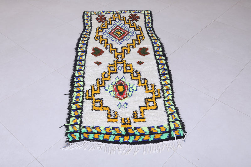 Moroccan berber rug 2.6 X 6.2 Feet - Boucherouite Rugs