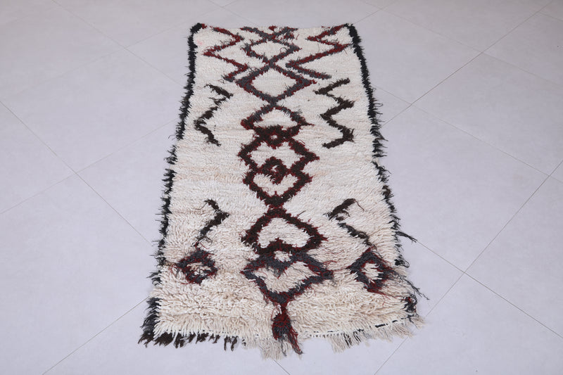 Moroccan berber rug 2.4 X 5.4 Feet - Boucherouite Rugs