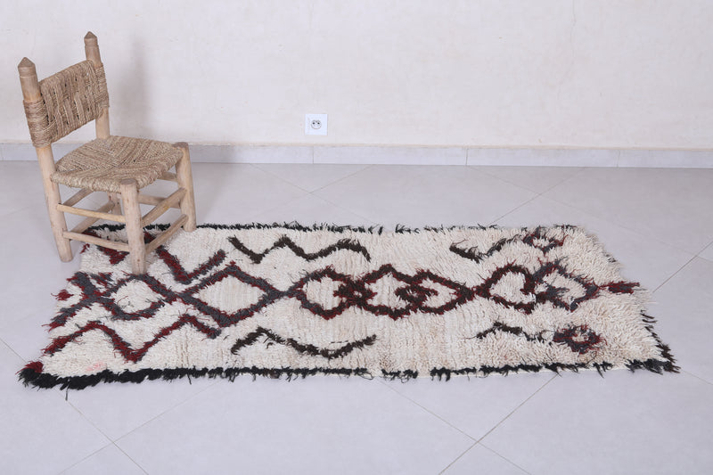 Moroccan berber rug 2.4 X 5.4 Feet - Boucherouite Rugs