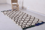 Moroccan Berber Rug with Black Diamond Design - 2.5 X 5.6 Feet