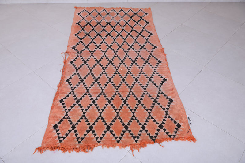 Peach Moroccan Berber Rug - 3.4 X 6.8 Feet