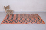 Peach Moroccan Berber Rug - 3.4 X 6.8 Feet