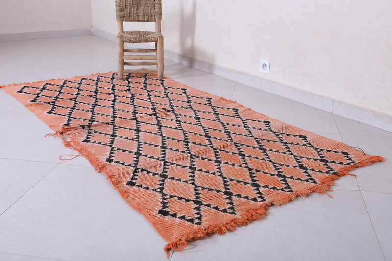 Peach Moroccan Berber Rug - 3.4 X 6.8 Feet