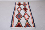 Moroccan Berber Rug with Geometric Diamond Pattern, 2.5 X 5.7 Feet