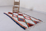 Moroccan Berber Rug with Geometric Diamond Pattern, 2.5 X 5.7 Feet