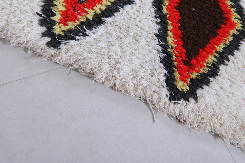 Moroccan Berber Rug with Geometric Diamond Pattern - 2.5 X 5.7 Feet