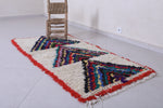 Moroccan berber rug 2.9 X 6.1 Feet - Boucherouite Rugs