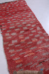 Moroccan Berber Rug – Red with Gray Blocks, 3.1 X 9 Feet