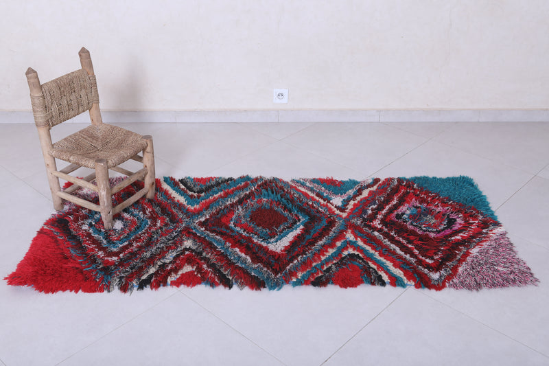 Vibrant Moroccan Berber Rug - 2.5 X 6.2 Feet