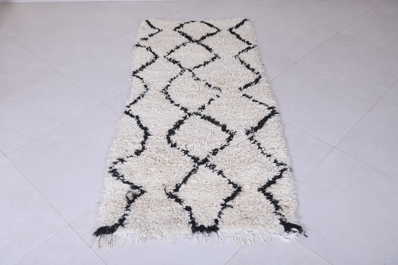 Moroccan berber rug 2.6 X 6.2 Feet - Boucherouite Rugs