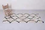 Minimalist Moroccan Berber Rug, 2.6 X 6.2 Feet