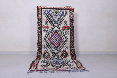 Moroccan berber rug 3.1 X 7.7 Feet - Boucherouite Rugs