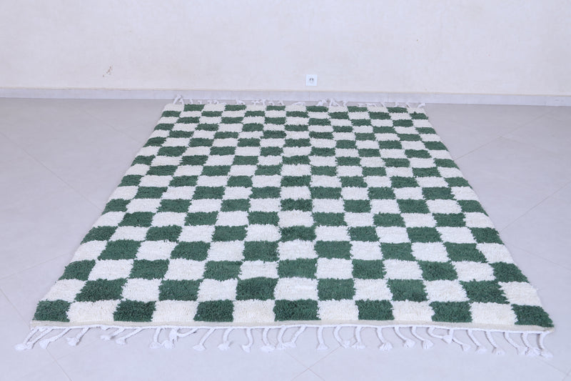 Green checkered rug - Moroccan checkered rug