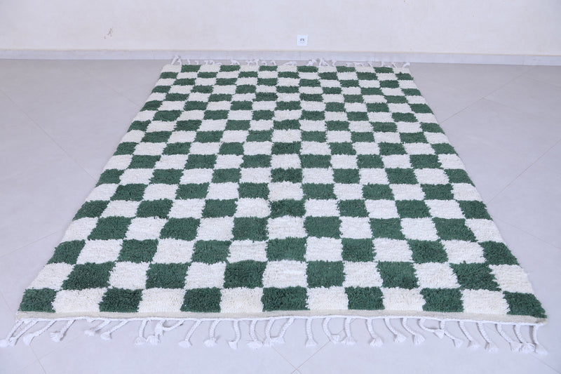 Green checkered rug - Moroccan checkered rug