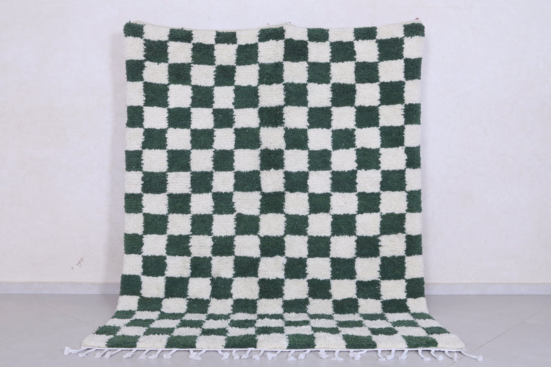 Green checkered rug - Moroccan checkered rug